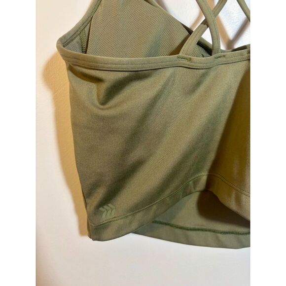 All In Motion Women’s Small Olive Green Strappy Sports Bra Crop Tank Activewear - Picture 4 of 4